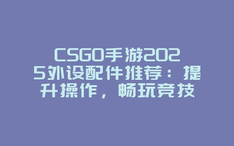 CSGO手游2025外设配件推荐:提升操作,畅玩竞技_游戏资讯_36397绿色下载网 CSGO手游2025外设配件推荐:提升操作,畅玩竞技_游戏资讯_36397绿色下载网